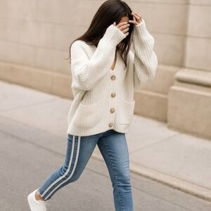 7 For All Mankind The Ankle Skinny Women's Y2K Tuxedo Stripe Ankle Jeans Sz 28